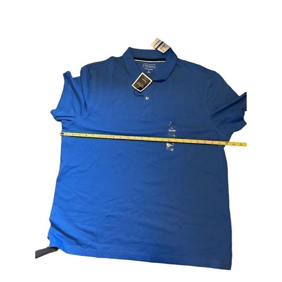 NWT Club Room Mens Soft Touch Interlock Short Sleeve Polo Shirt Blue XL - Picture 4 of 5